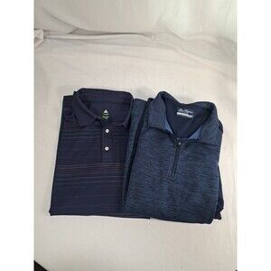 Mens Golf Shirt Polo Lot (2)  Large Navy Blue Pullover Layers Sporty Apparel